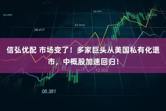 信弘优配 市场变了！多家巨头从美国私有化退市，中概股加速回归！